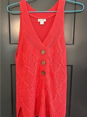 Sundance Coral Open-Knit Sleeveless Tank size small